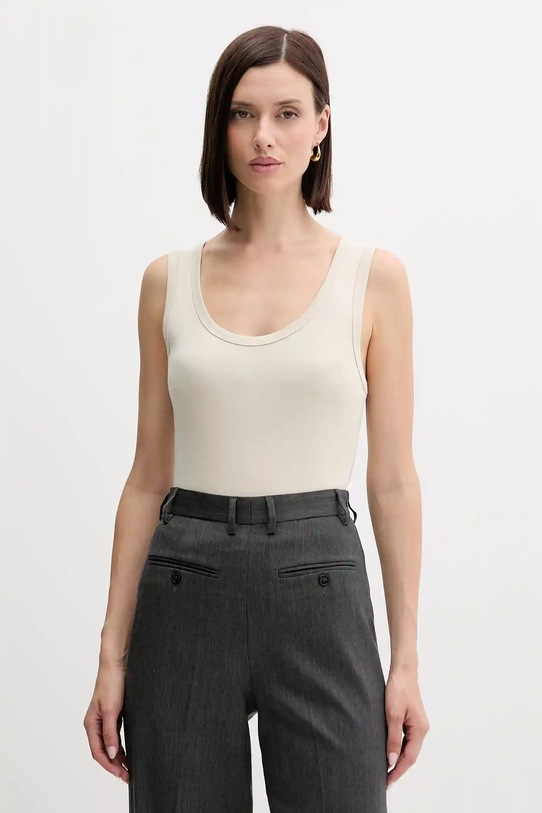 Хлопковый топ United Colors of Benetton бежевый 3GA2DH010
