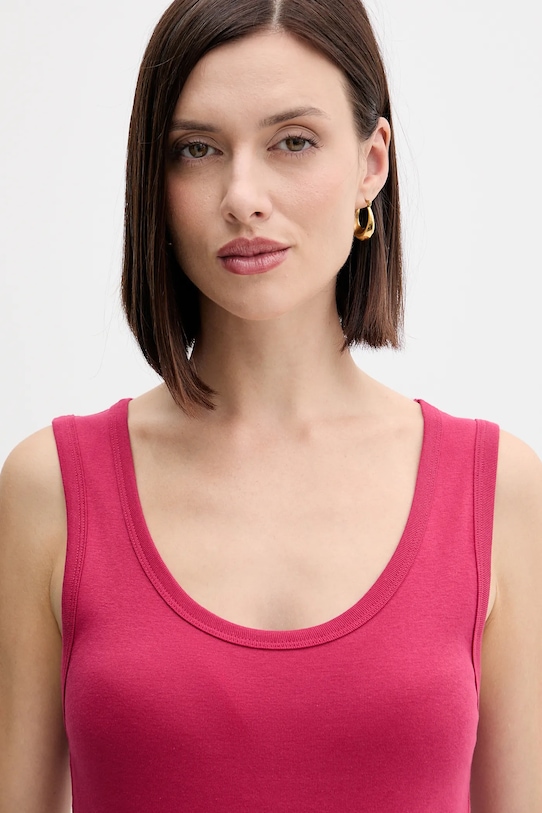 Ρούχα Βαμβακερό τοπ United Colors of Benetton 3GA2DH010 ροζ