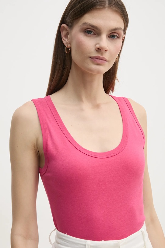 Памучен топ United Colors of Benetton вталена розов 3GA2DH010