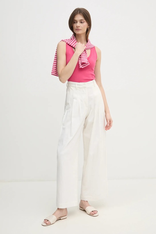 Памучен топ United Colors of Benetton 3GA2DH010 розов AW25