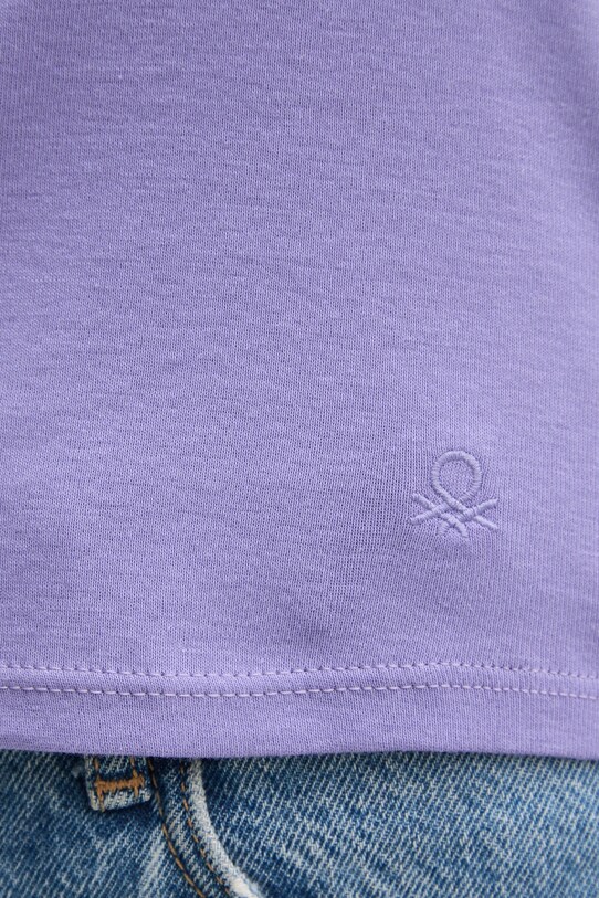 United Colors of Benetton top bawełniany 3GA2DH010 fioletowy