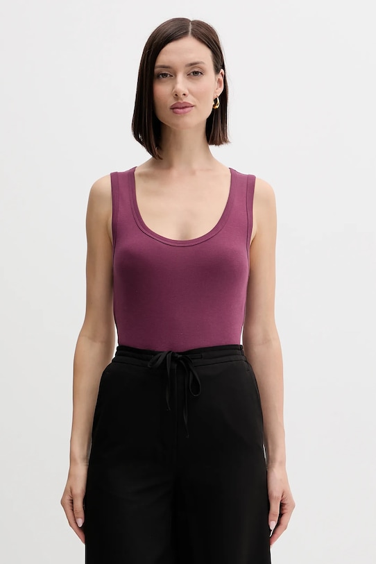 Βαμβακερό τοπ United Colors of Benetton μωβ 3GA2DH010