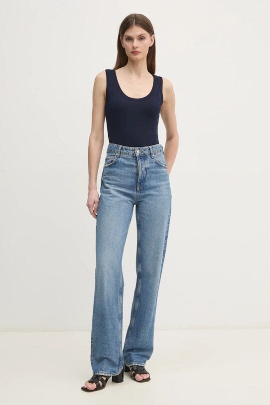 United Colors of Benetton top din bumbac 3GA2DH010 bleumarin SS25