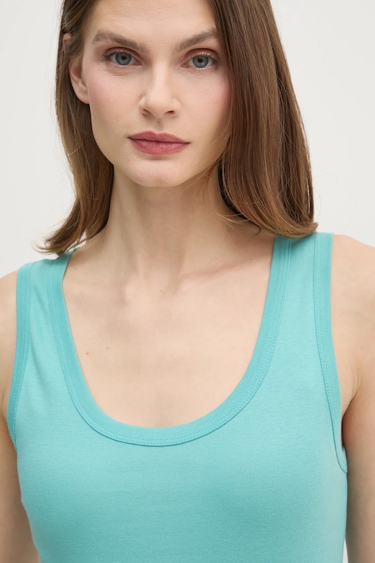 Odzież United Colors of Benetton top bawełniany 3GA2DH010 turkusowy