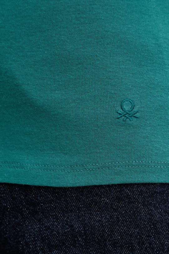 Βαμβακερό τοπ United Colors of Benetton τιρκουάζ 3GA2DH010