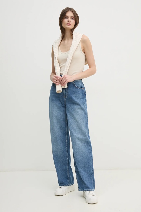 United Colors of Benetton top bawełniany 3GA2DH010 beżowy AW25