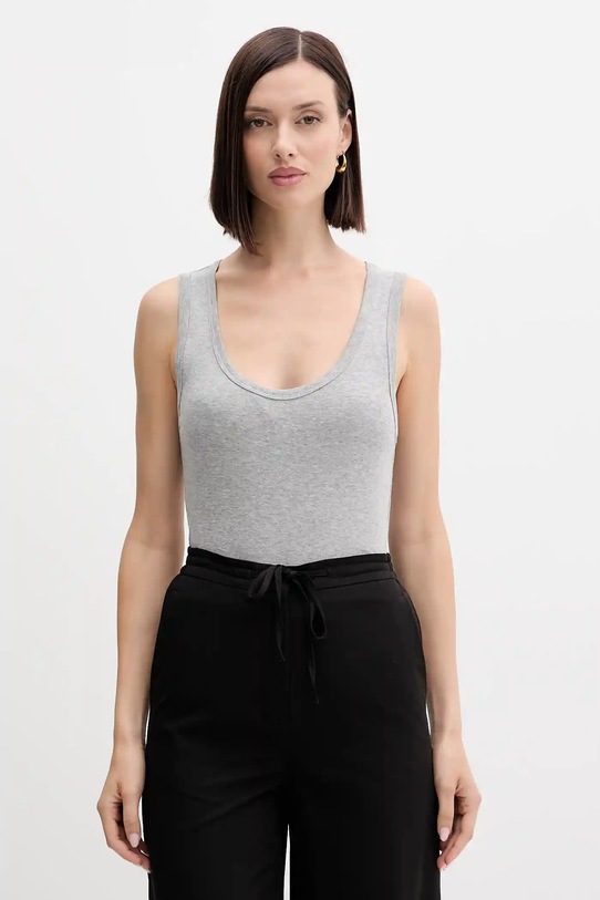 Хлопковый топ United Colors of Benetton серый 3GA2DH010