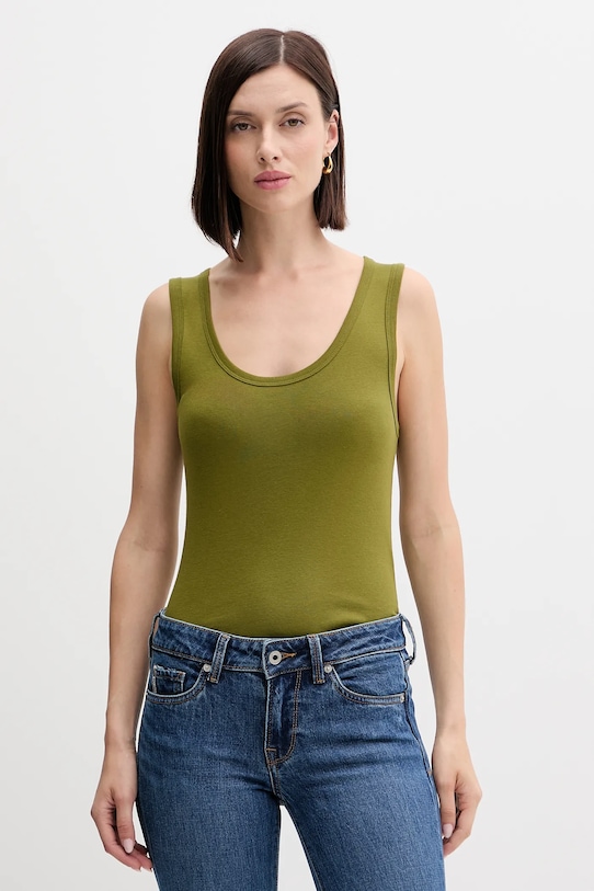 Βαμβακερό τοπ United Colors of Benetton πράσινο 3GA2DH010