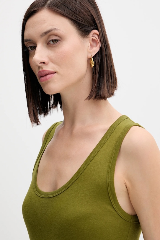 Ρούχα Βαμβακερό τοπ United Colors of Benetton 3GA2DH010 πράσινο