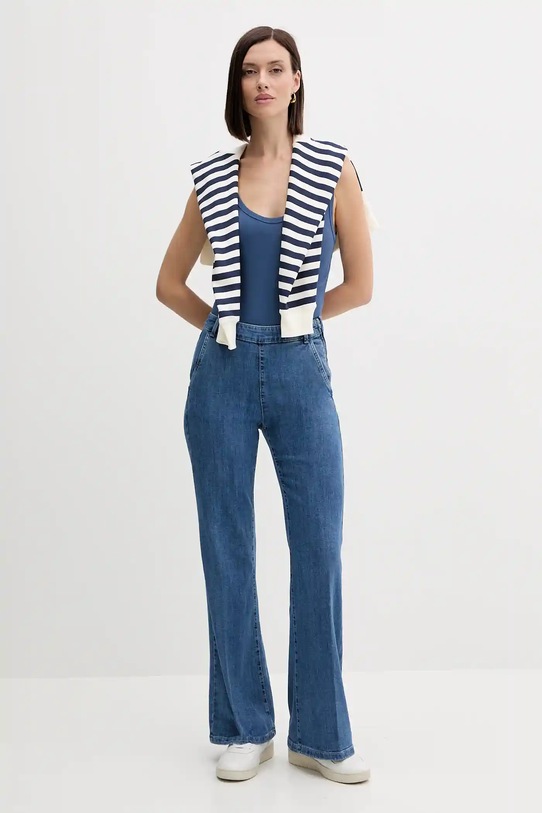 Хлопковый топ United Colors of Benetton 3GA2DH010 голубой AW25