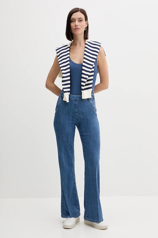 Βαμβακερό τοπ United Colors of Benetton 3GA2DH010 μπλε AW25