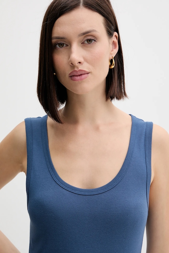 Βαμβακερό τοπ United Colors of Benetton μπλε 3GA2DH010