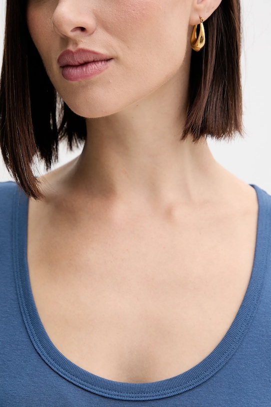 Βαμβακερό τοπ United Colors of Benetton 3GA2DH010 μπλε