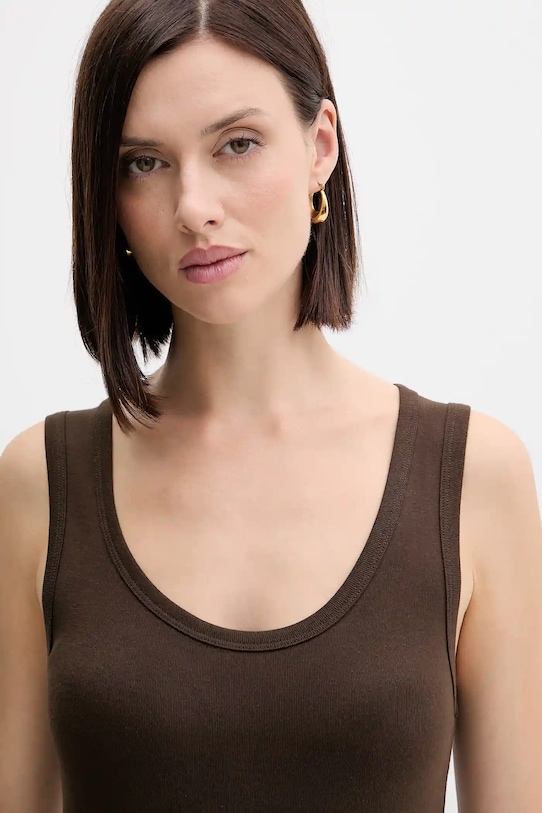 Одяг Бавовняний топ United Colors of Benetton 3GA2DH010 коричневий