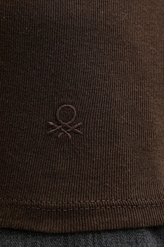 Бавовняний топ United Colors of Benetton коричневий 3GA2DH010