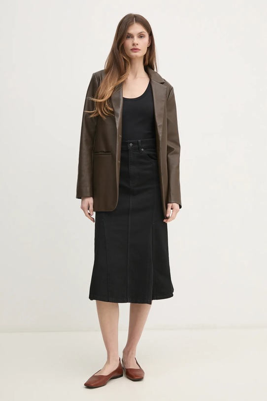 Pamučni top United Colors of Benetton 3GA2DH010 crna AW25