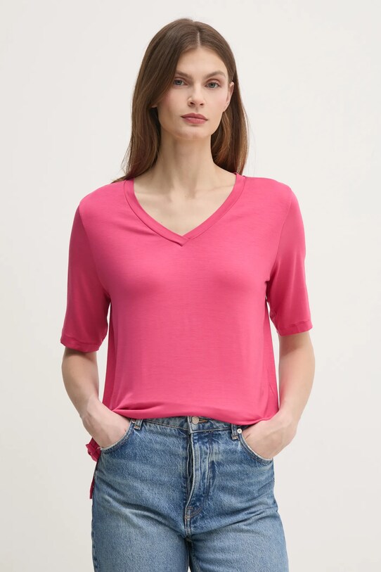 United Colors of Benetton tricou uni roz 3Z12D401G