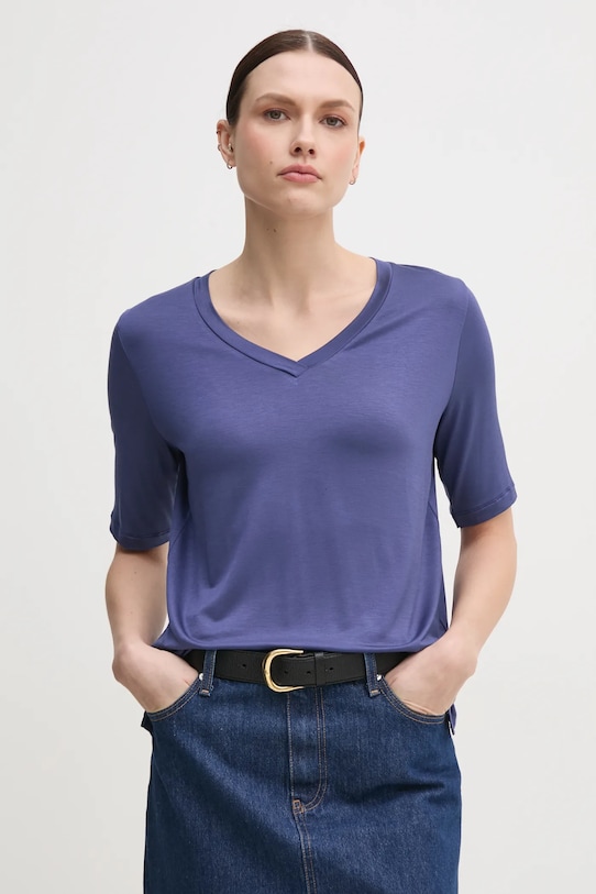 Тениска United Colors of Benetton стандартна тъмносин 3Z12D401G