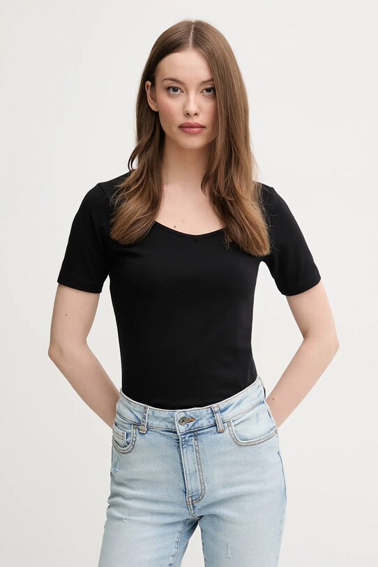Tričko United Colors of Benetton slim čierna 3FJHD401P