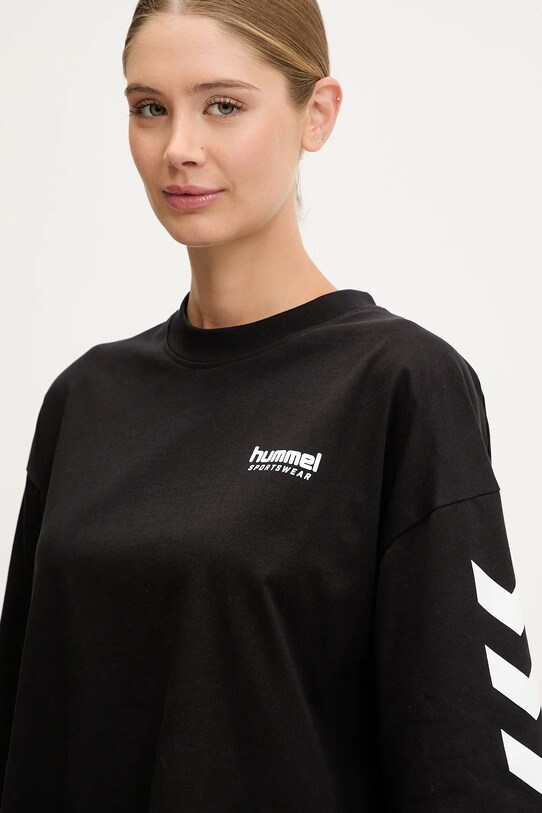 Hummel t-shirt bawełniany czarny 227561