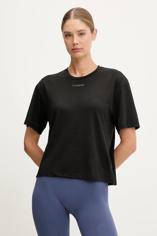 Hummel top treningowy z elastanem czarny 228065