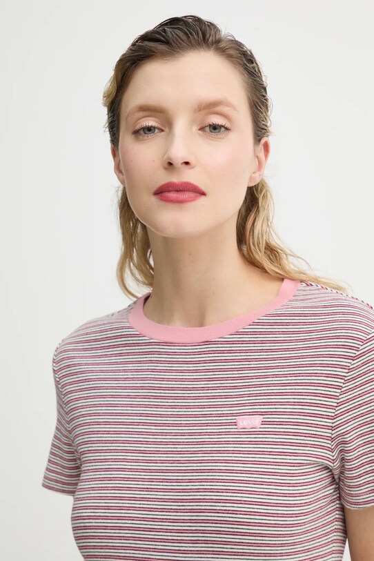 Oblečenie Bavlnené tričko Levi's ESSENTIAL HM SS TEE 000KK.0007 ružová