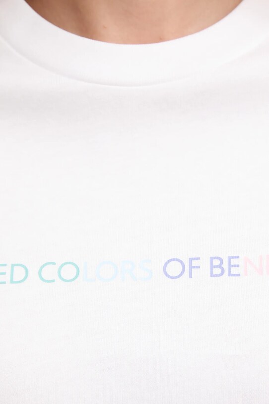 United Colors of Benetton tricou din bumbac 3BL0D109D alb