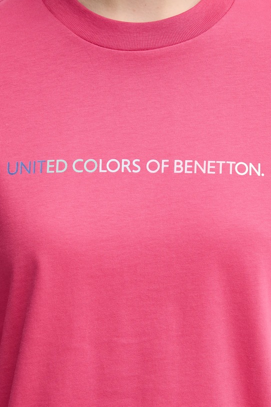 Хлопковая футболка United Colors of Benetton 3BL0D109D розовый