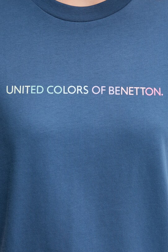 United Colors of Benetton t-shirt bawełniany granatowy 3BL0D109D