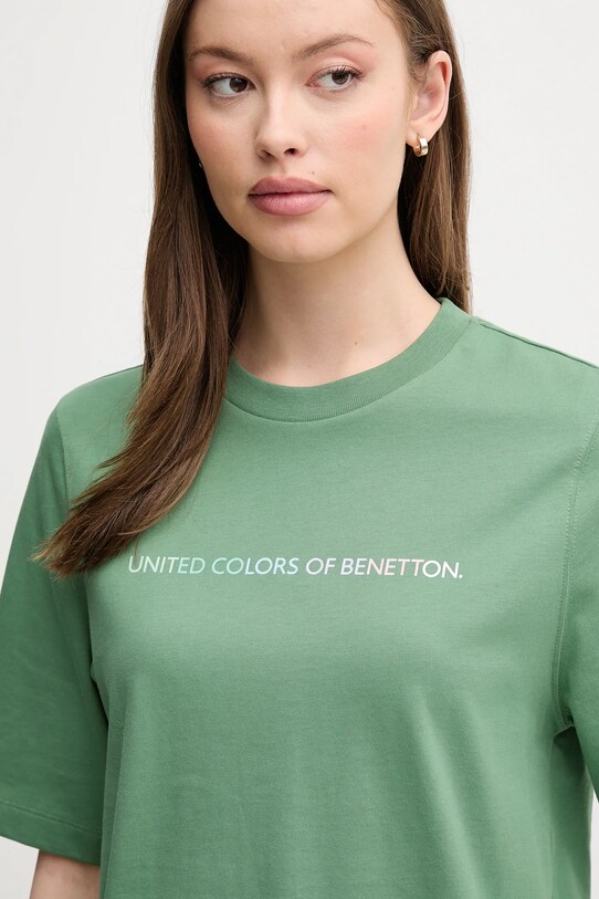 United Colors of Benetton tricou din bumbac verde 3BL0D109D