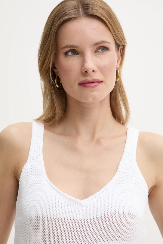 United Colors of Benetton top din bumbac alb 1898DH018