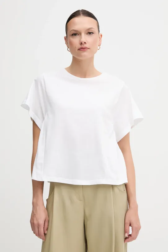United Colors of Benetton tricou din bumbac uni alb 3U53D109U