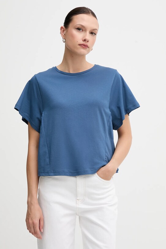 Bavlnené tričko United Colors of Benetton relaxed modrá 3U53D109U