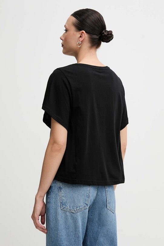Ρούχα Βαμβακερό μπλουζάκι United Colors of Benetton 3U53D109U μαύρο