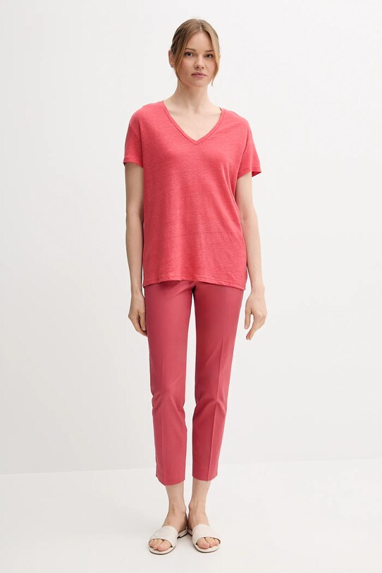Льняная футболка United Colors of Benetton 37UJD401Q красный SS25
