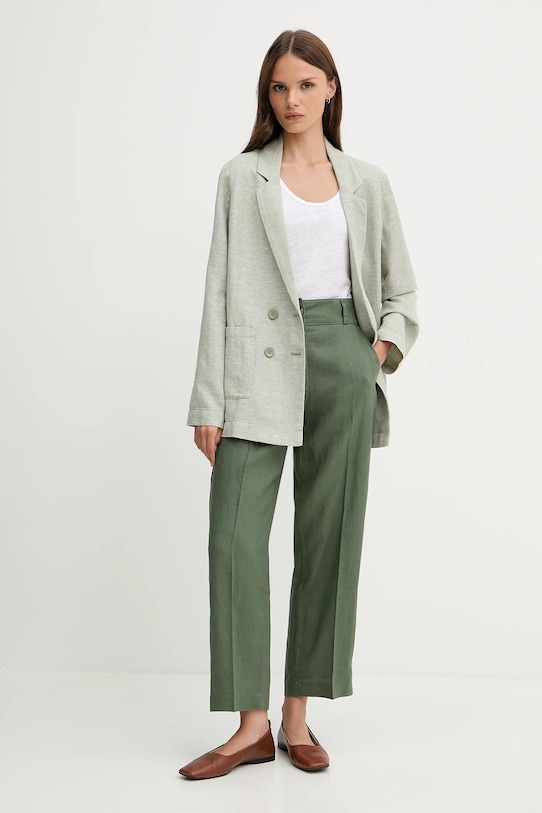 United Colors of Benetton top lniany 37UJE8398 biały SS25