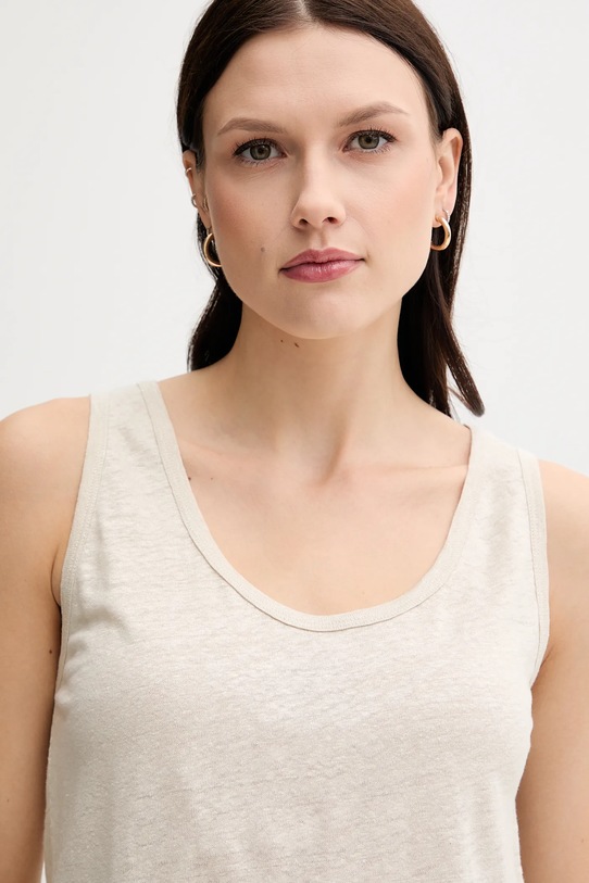 Laneni top United Colors of Benetton bež 37UJE8398