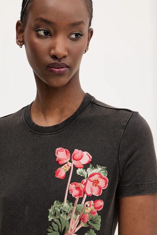 Тениска Desigual BOTANICAL LA сив 25SWTK48
