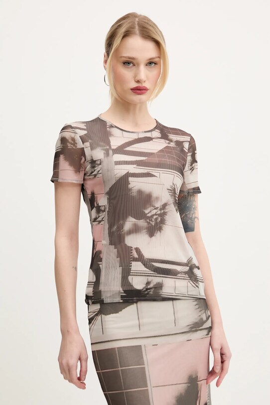 Desigual tricou DELAWARE cu modele bej 25SWTK99