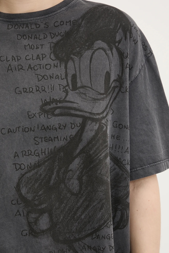 Βαμβακερό μπλουζάκι Desigual DONALD 25SWTKAH γκρί