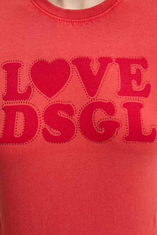 Desigual tricou LOVE DSGL 25SWTK10 rosu