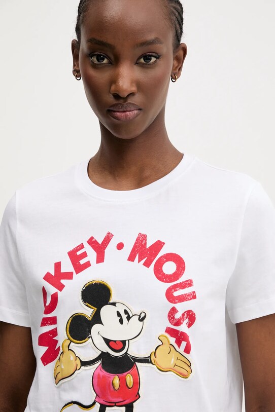 Хлопковая футболка Desigual MICKEY MOUSE белый 25SWTKAI