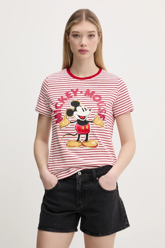 Хлопковая футболка Desigual MICKEY MOUSE хлопок красный 25SWTKAI