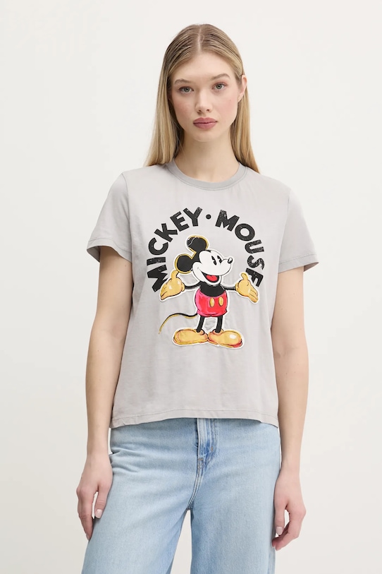Хлопковая футболка Desigual MICKEY MOUSE хлопок серый 25SWTKAI