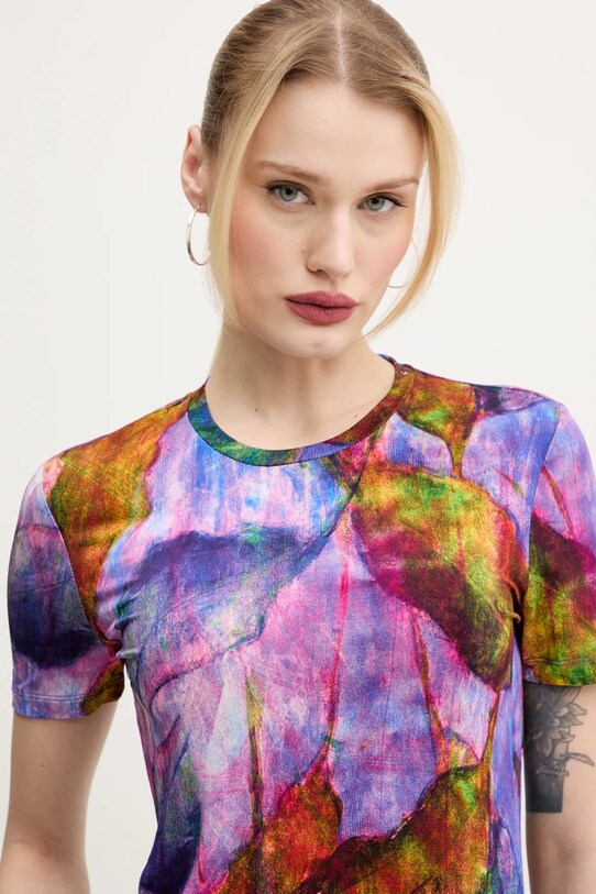 Kratka majica Desigual YELLOWSTONE vijolična 25SWTK89