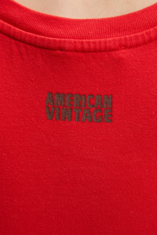 Βαμβακερό τοπ American Vintage FAZ01AE25 κόκκινο