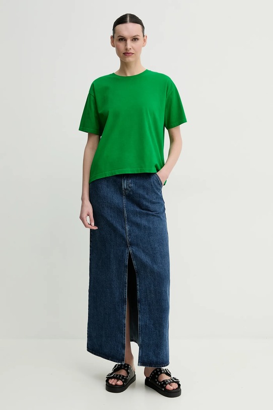 American Vintage pamut póló FIZ02AE25 zöld SS25