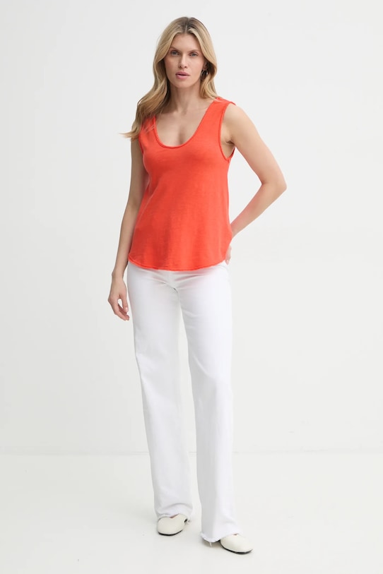 Памучен топ American Vintage SON29GE25 оранжев SS25