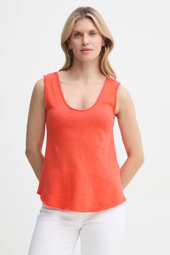 Памучен топ American Vintage оранжев SON29GE25