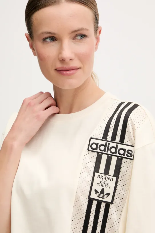 adidas Originals t-shirt bawełniany beżowy JD0098